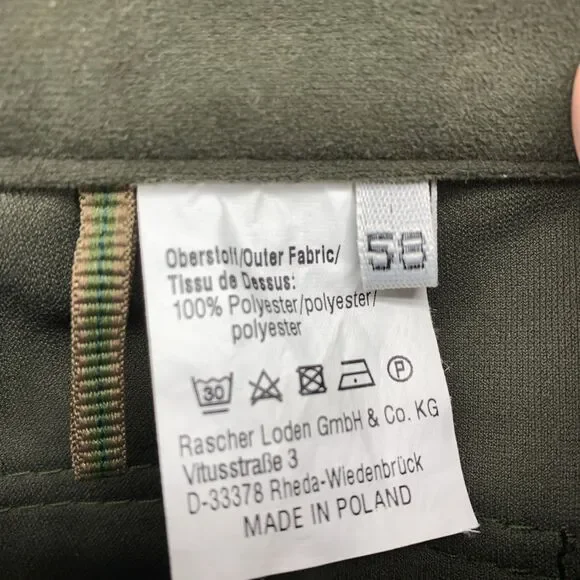 Rascher Loden Mens 38 EU58 Brush Briar Pants Hunting Outdoor Cargo Lined Gorp